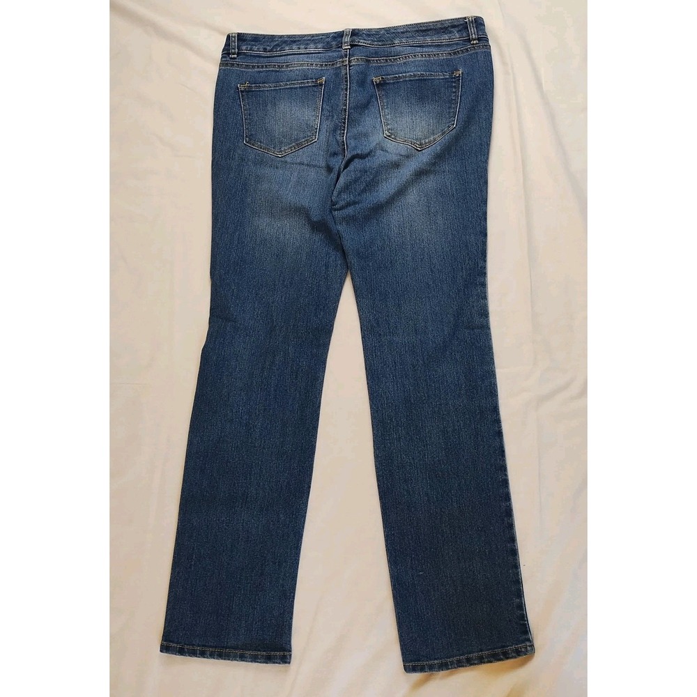 Daisy Fuentes Women's Size 10 Denim 5 Pocket Stretch Blue Jeans Straight Leg - Picture 2 of 12
